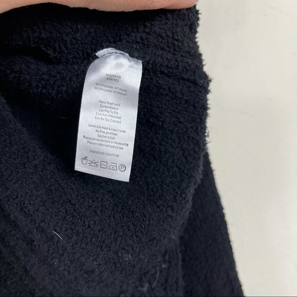 ATM Anthony Thomas Melillo Chenille V-Neck Sweater Black L Boxy Cropped Slouchy - Picture 9 of 10